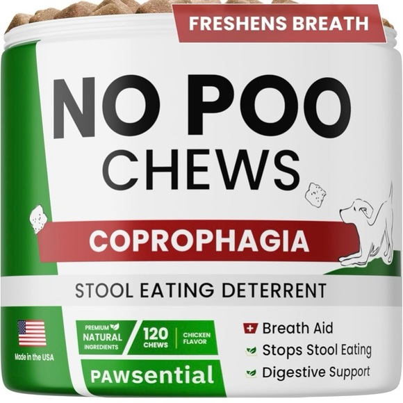Pawsential NO POO CHEWS Coprophagia Stool Eating Deterrent 120CT - Picture 1 of 7